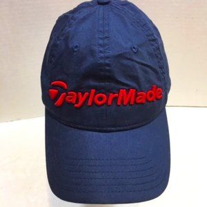 Taylor Made Golf Cap Hat Strap Back Adjustable Blue Red Embroidered